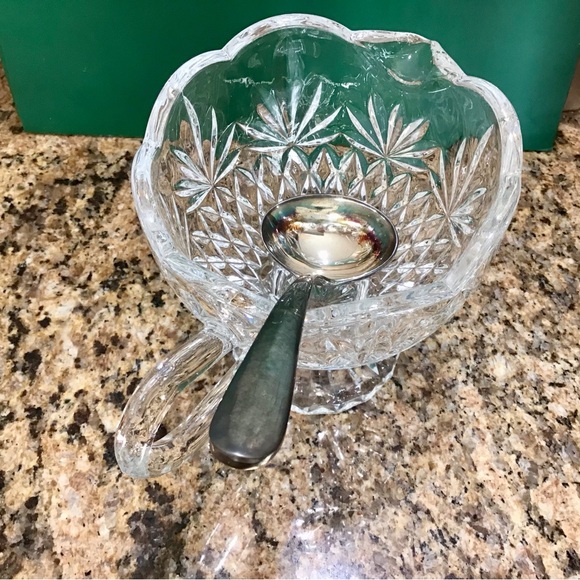 Shannon Crystal Gravy boat with silver plated ladle - Picture 4 of 8